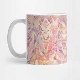 Glowing Coral and Amethyst Art Deco Pattern Mug